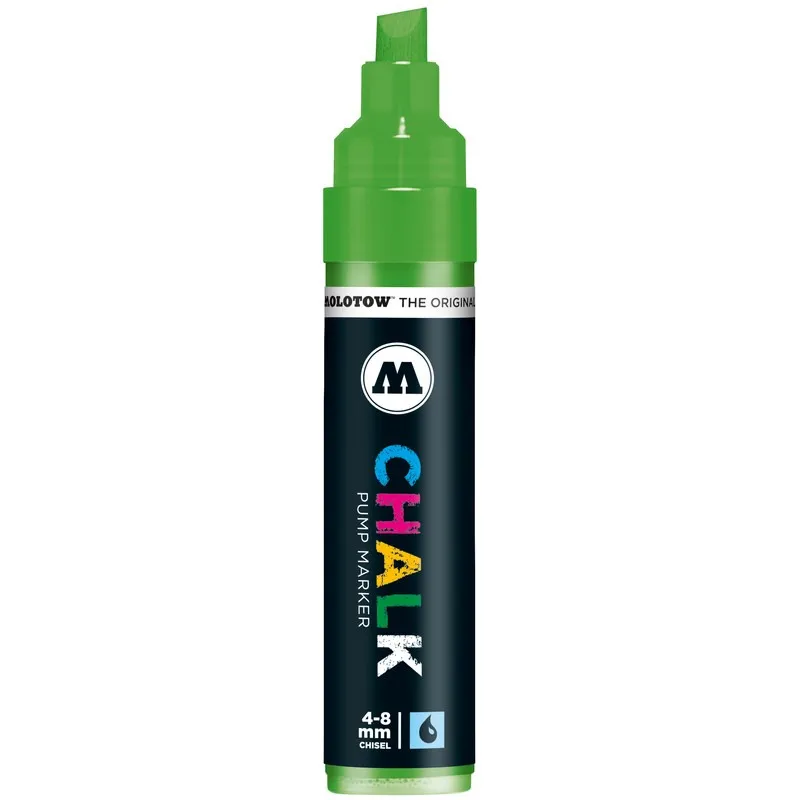 Marker cu lichid pe baza de creta Molotow Chalk Marker Neon Green, 4-8 mm