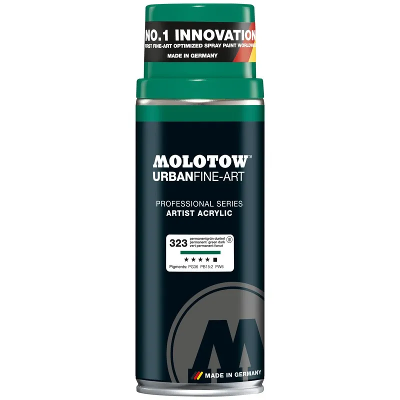 Vopsea spray Molotow Urban Fine Acrylic Permanent Green Dark, 400 ml