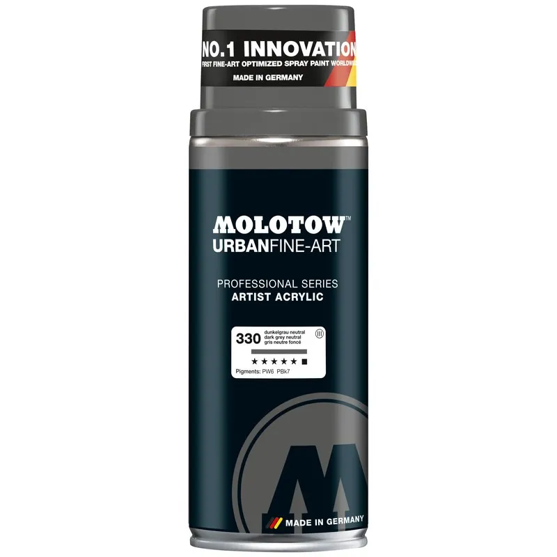 Vopsea spray Molotow Urban Fine Acrylic Dark Grey Neutral, 400 ml