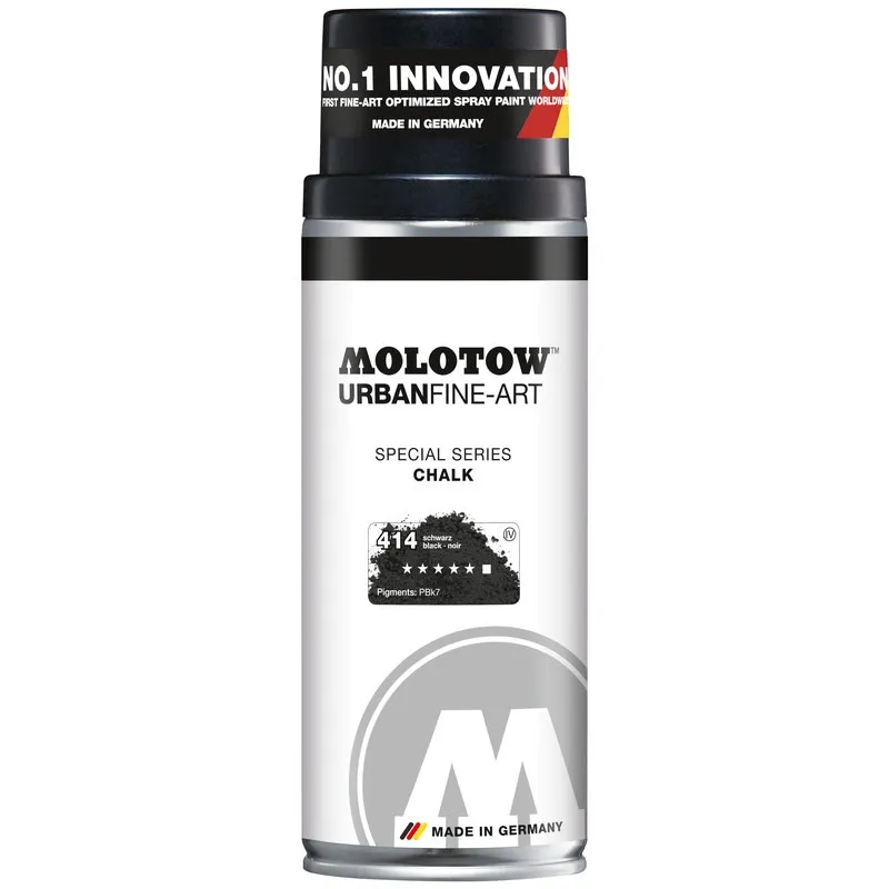 Vopsea spray Molotow Urban Fine Art Chalk Black, 400 ml