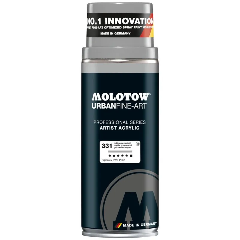 Vopsea spray Molotow Urban Fine Acrylic Middle Grey Neutral, 400 ml