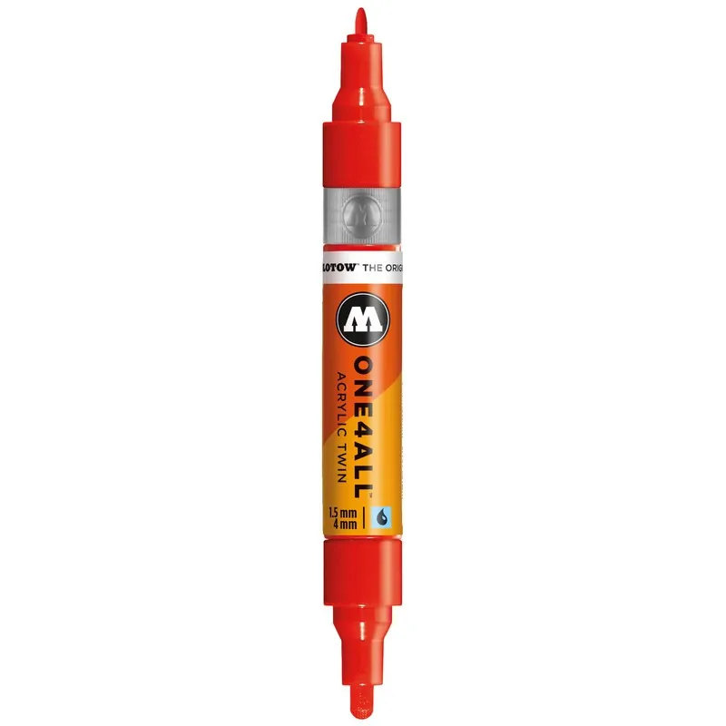Marker acrilic cu 2 capete Molotow One4All Twin Pumpmarkers Traffic Red, 1.5 mm/4 mm