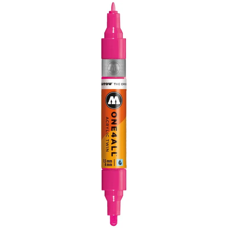 Marker Molotow One4All Twin Neon Pink Fluorescent, 1.5 mm/4 mm