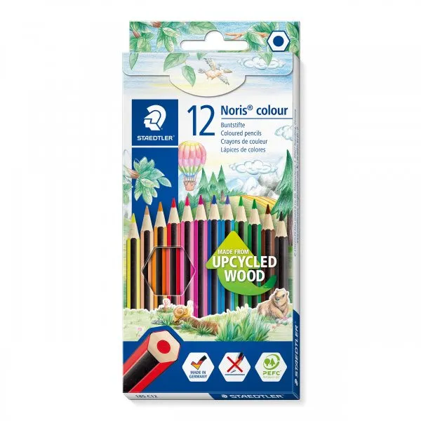 Set 12 creioane colorate Wopex Noris Staedtler, Multicolor