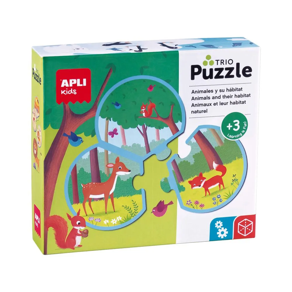 Puzzle Trio Animale si habitatul lor Apli Kids, 24 de piese