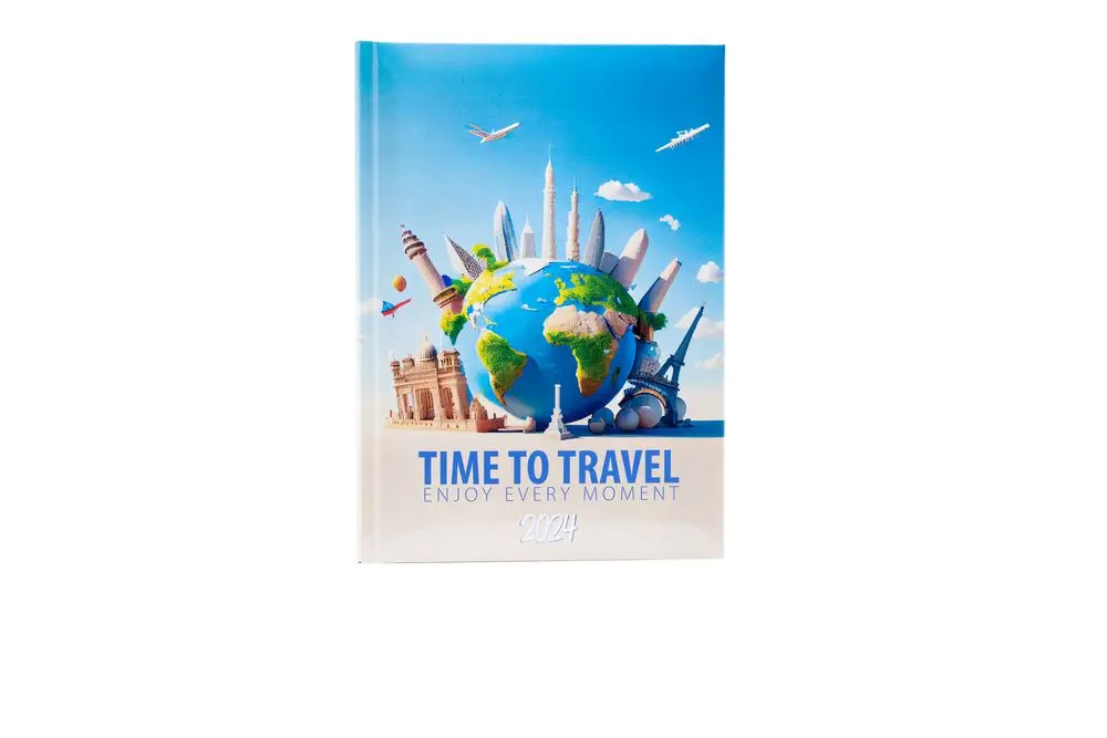 Agenda zilnica A5 2024 Herlitz, motiv Travel the World, 320 pagini, Multicolor