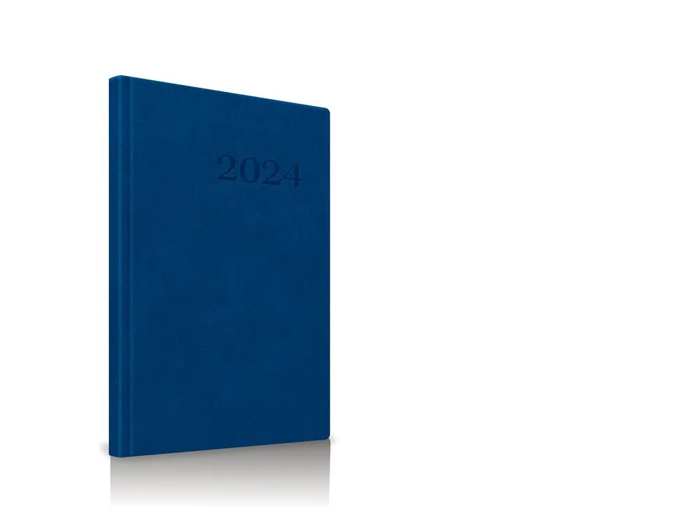 Agenda datata saptamanala RO A4 2024 Herlitz, coperta buretata, 128 pagini, Albastru