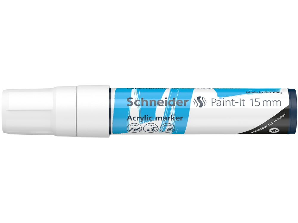 Marker cu vopsea acrilica Schneider Paint-It 330, 15 mm, Alb