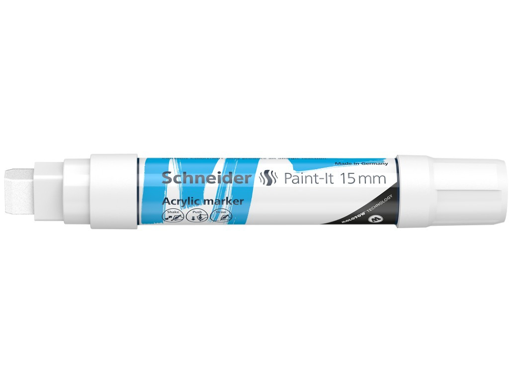 Marker cu vopsea acrilica Schneider Paint-It 330, 15 mm, Alb