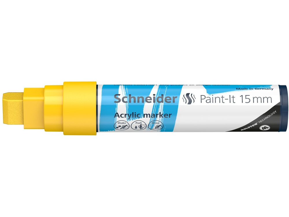 Marker cu vopsea acrilica Schneider Paint-It 330, 15 mm, Galben