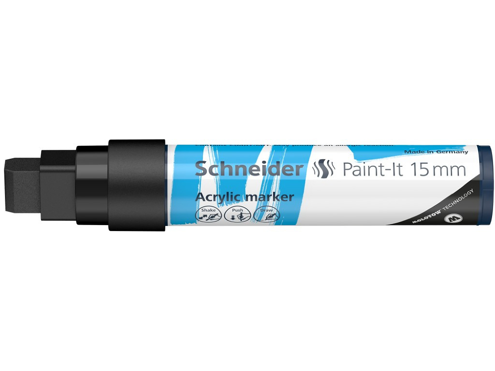 Marker cu vopsea acrilica Schneider Paint-It 330, 15 mm, Negru