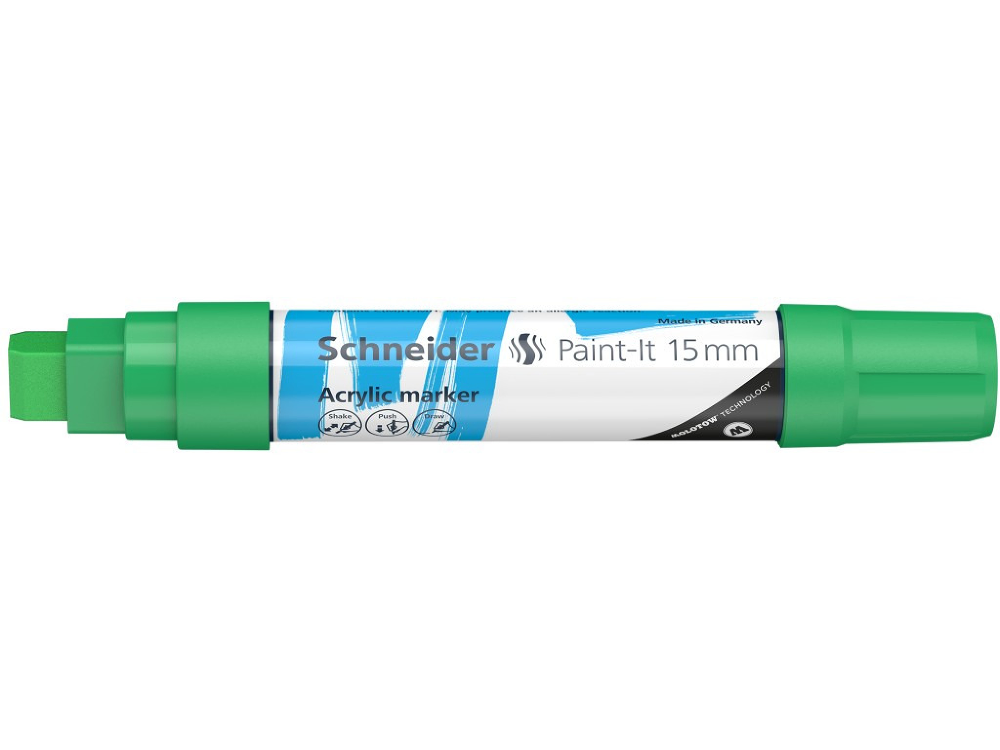 Marker cu vopsea acrilica Schneider Paint-It 330, 15 mm, Verde