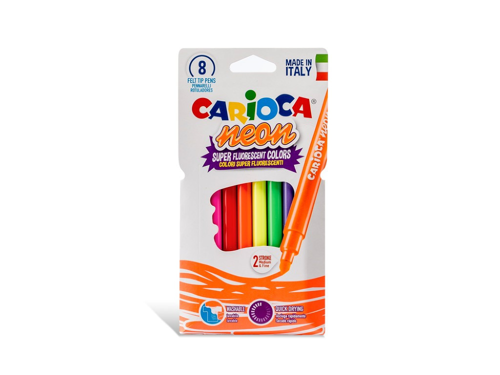 Carioca Neon 8/set, Multicolor