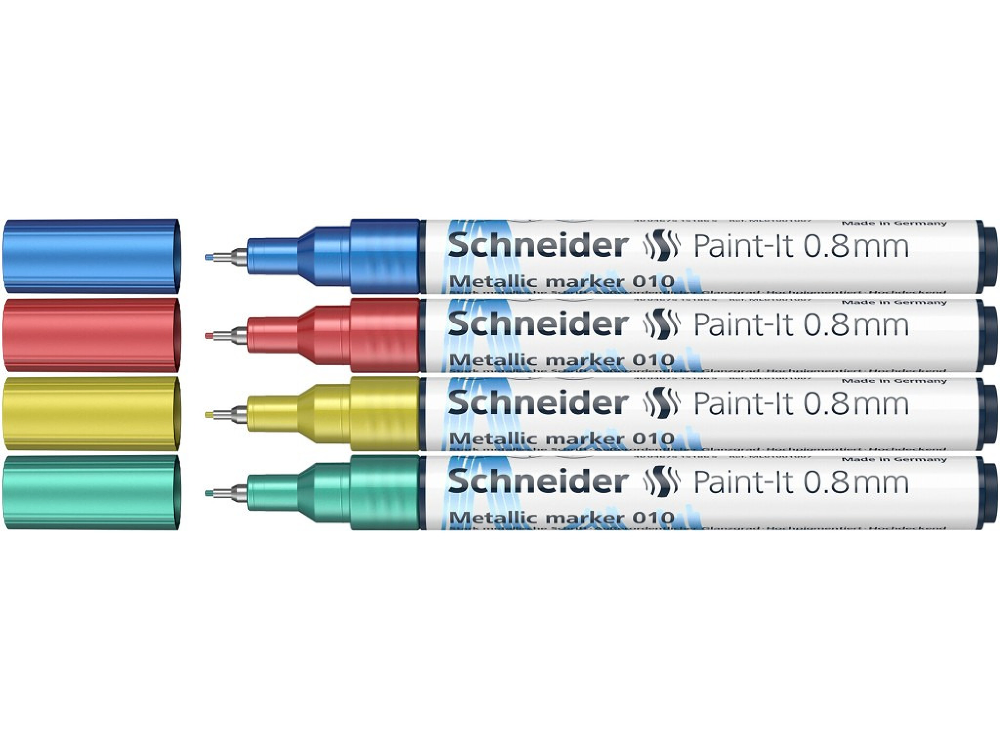 Set 4 markere metalic Schneider Paint-It 010, 0.8 mm, Multicolor