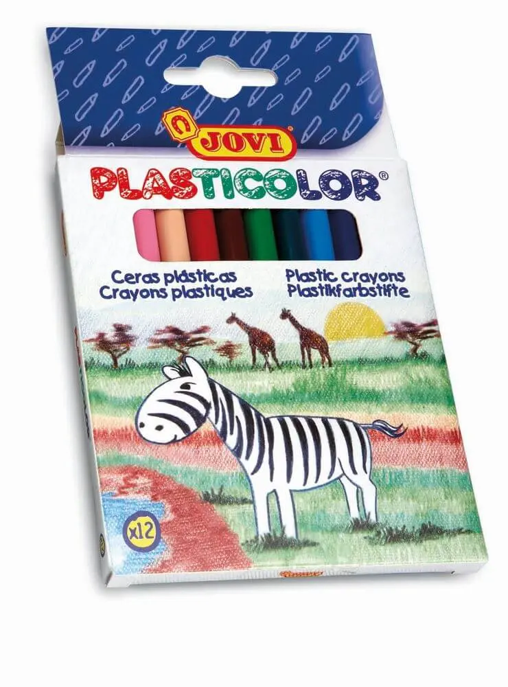 Set 12 creioane colorate Jovi Plasticolor, Multicolor