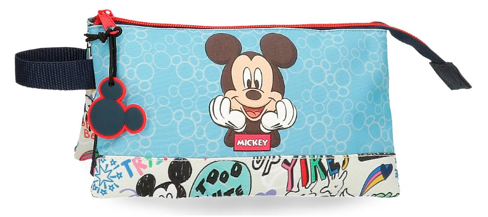 Penar baieti Disney Mickey Be Cool, 3 compartimente, 22x12x5 cm, Multicolor