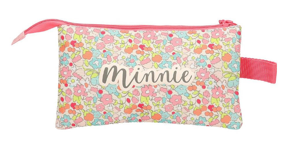 Penar fete Minnie Florals, 3 compartimente, 22x12x5 cm, Multicolor