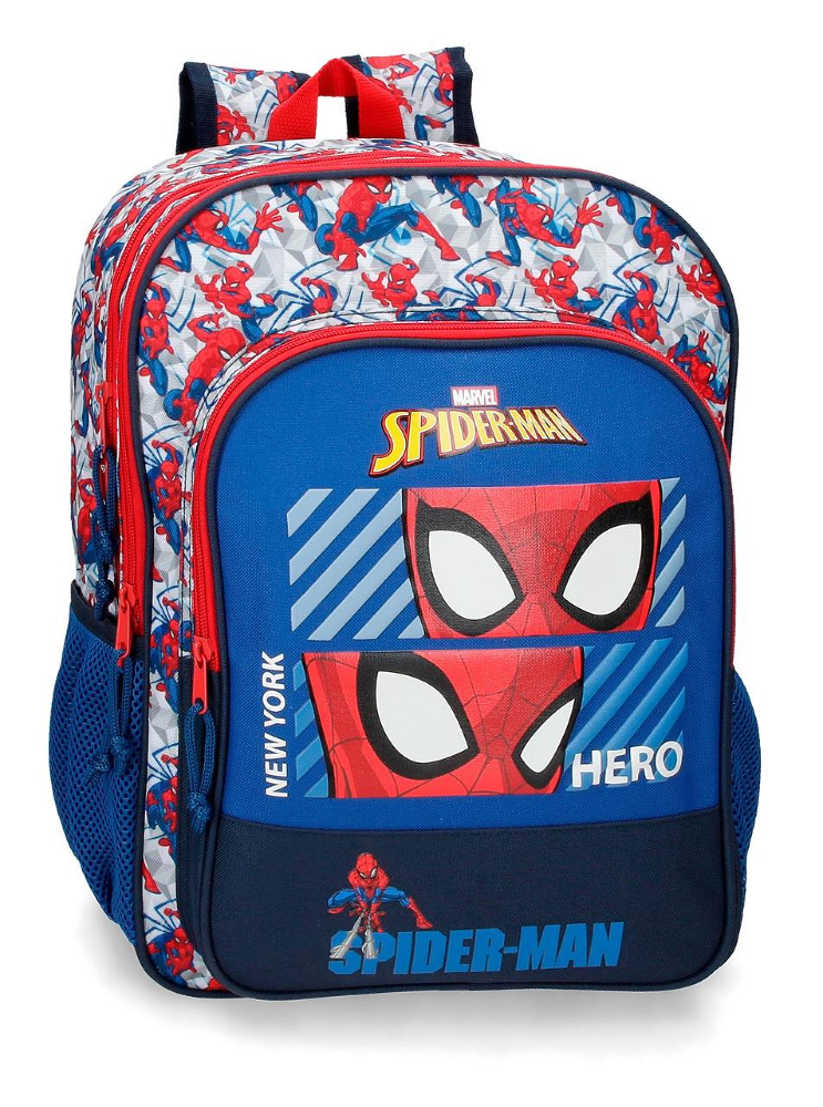 Ghiozdan adaptabil scoala pentru baieti Spiderman Hero, 2 compartimente, 30x40x13 cm, Multicolor