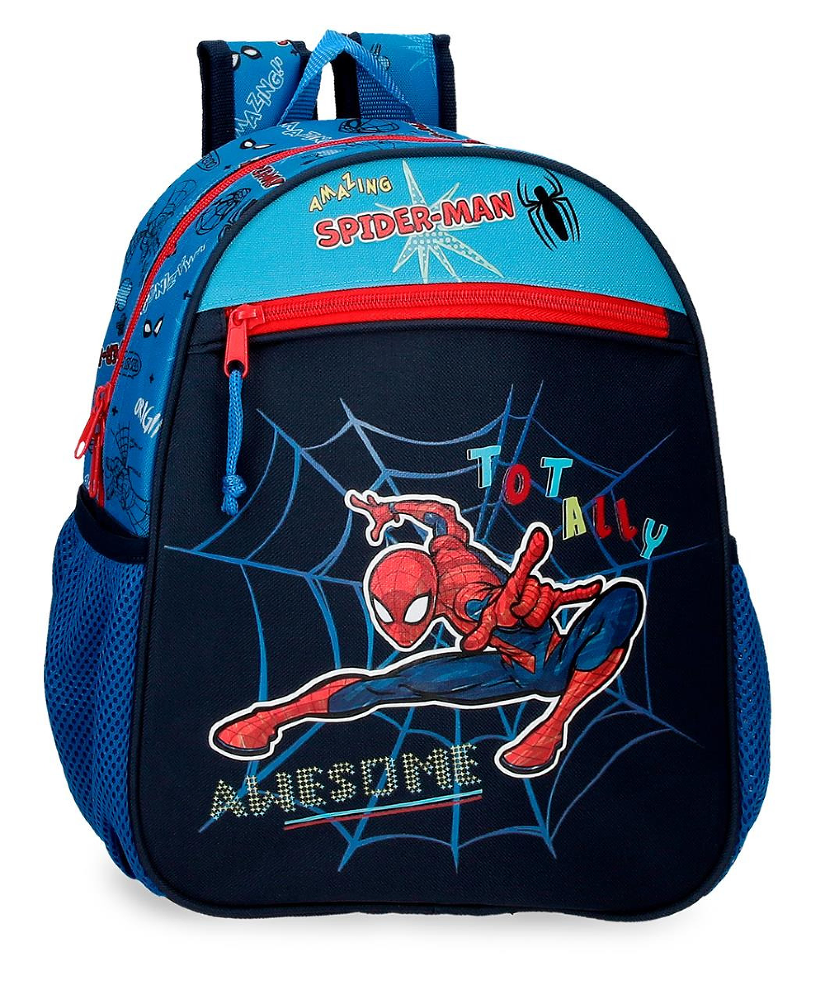 Ghiozdan clasa 0 pentru baieti Marvel Spiderman Totally Awesome, 27x33x11 cm, Multicolor