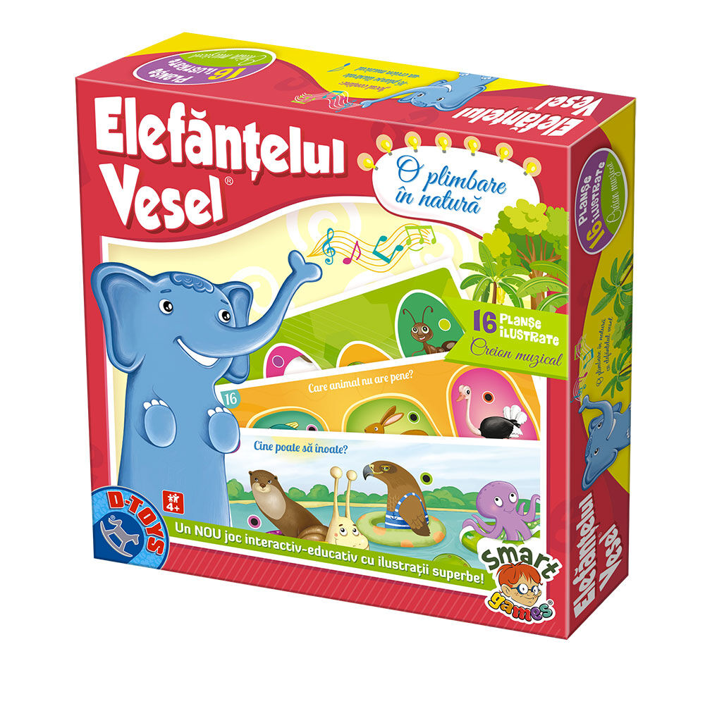 Joc interactiv Elefantelul Vesel - Plimbare in natura, D-toys