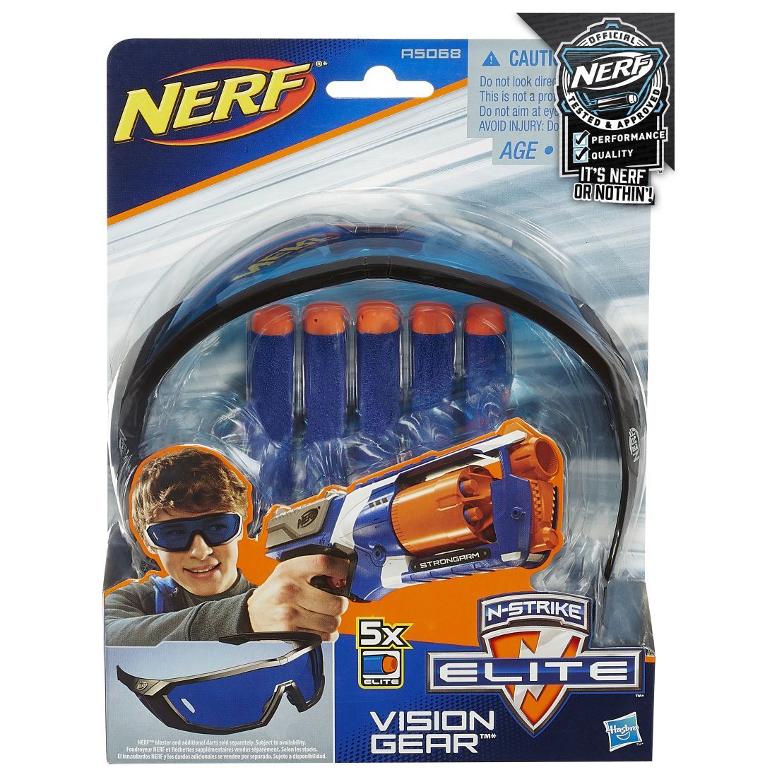 Set N-STRIKE ELITE Ochelari Vision Gear si 5 proiectile Elite, Nerf
