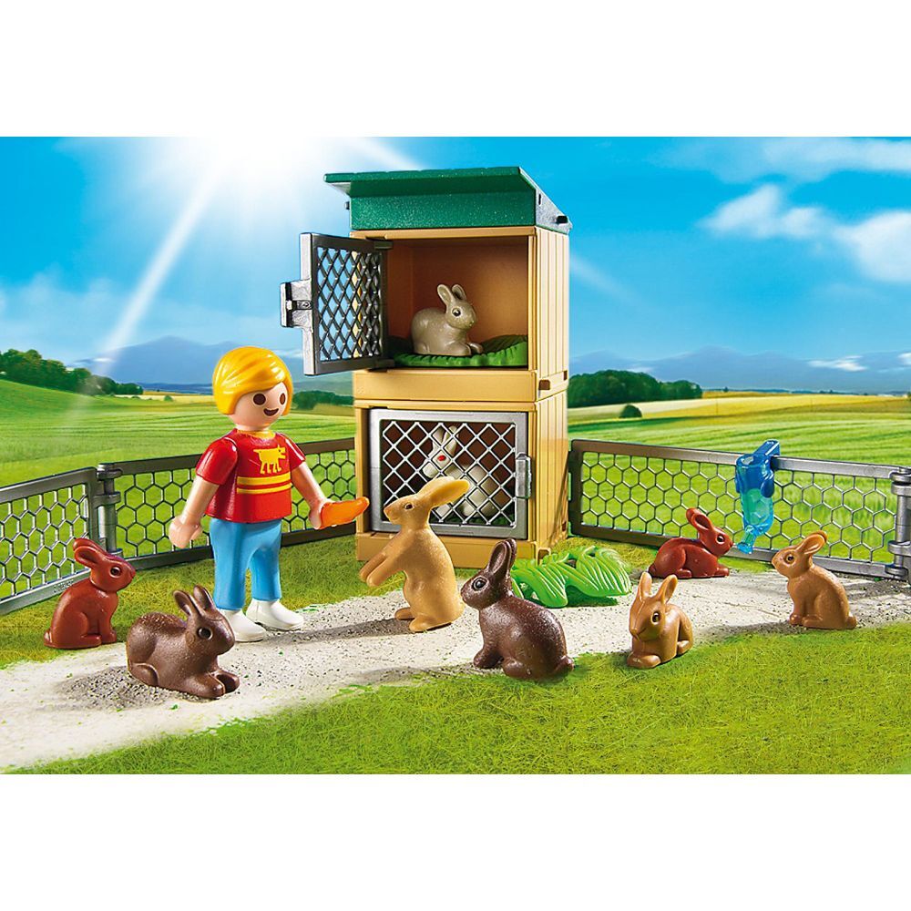 Jucarie Playmobil Country Farm - Tarc de iepuri cu cusca