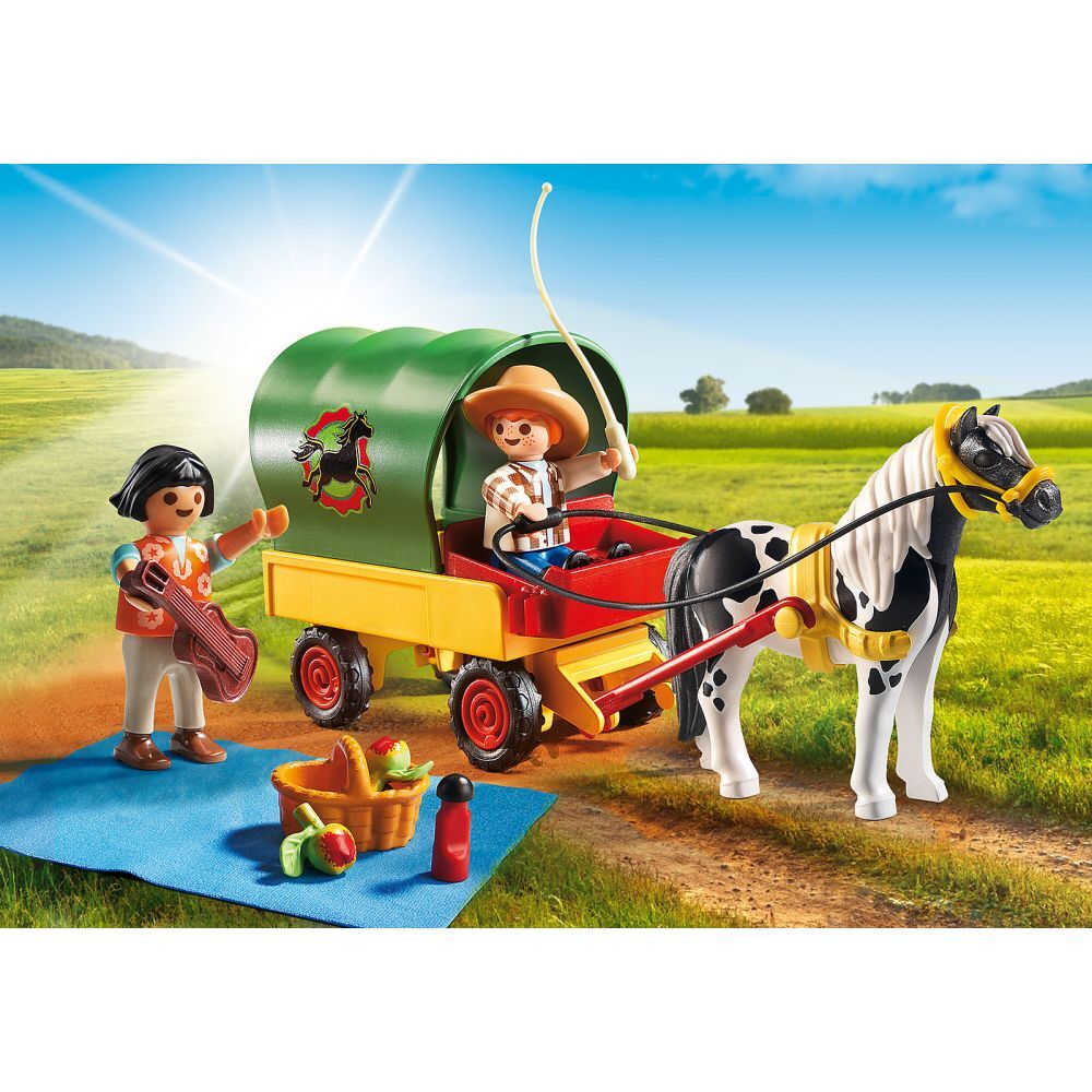 Jucarie Playmobil Pony Farm - Trasura cu ponei si picnic