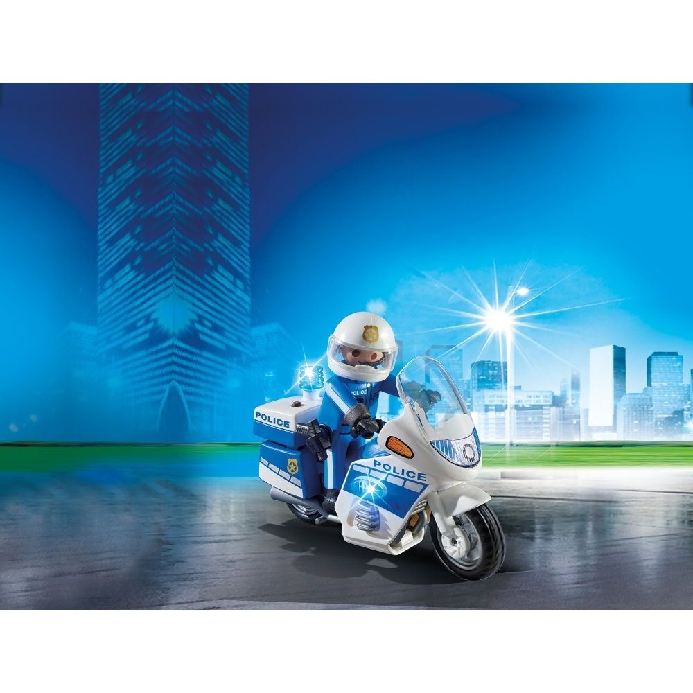 Jucarie Playmobil Police - Motocicleta politiei cu led