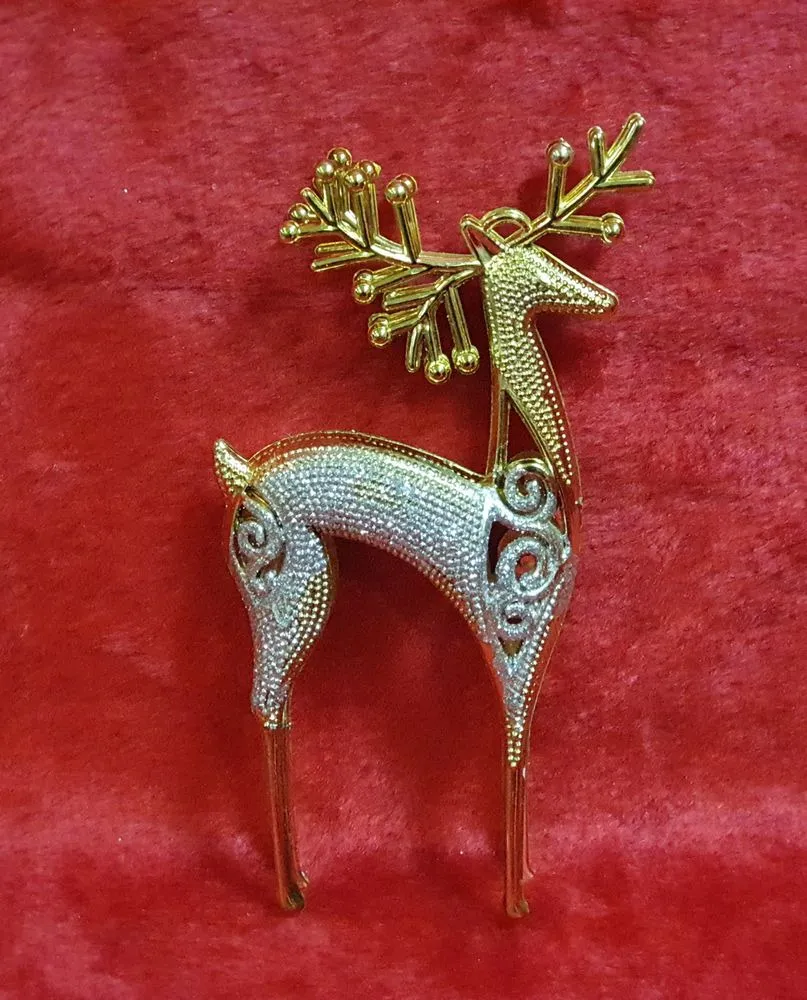 Ornament ren lucios bicolor, 16.5x9 cm