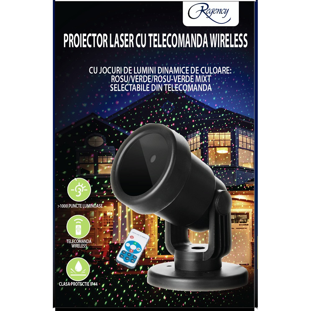 Proiector laser cu telecomanda wireless, jocuri de lumini Rosu/Verde/Rosu-Verde mixt