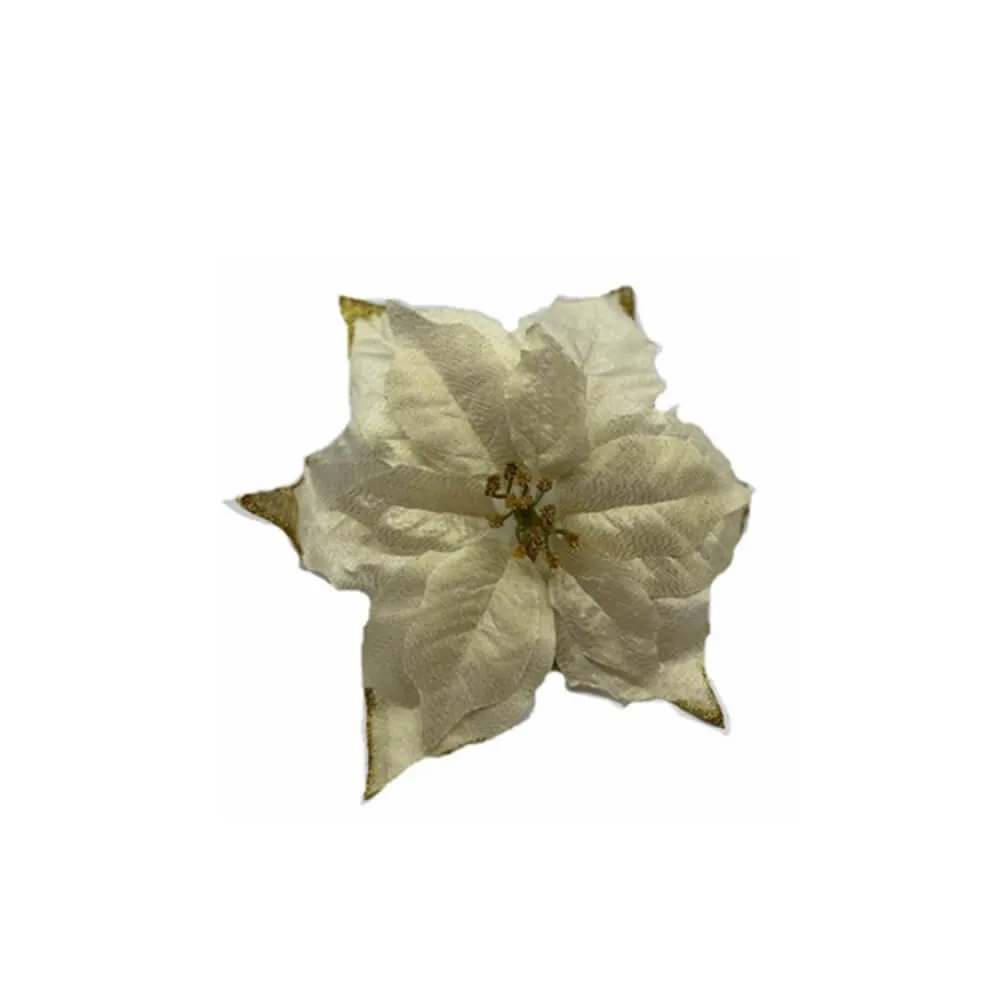 Ornament floare cu clama Carrefour, Auriu
