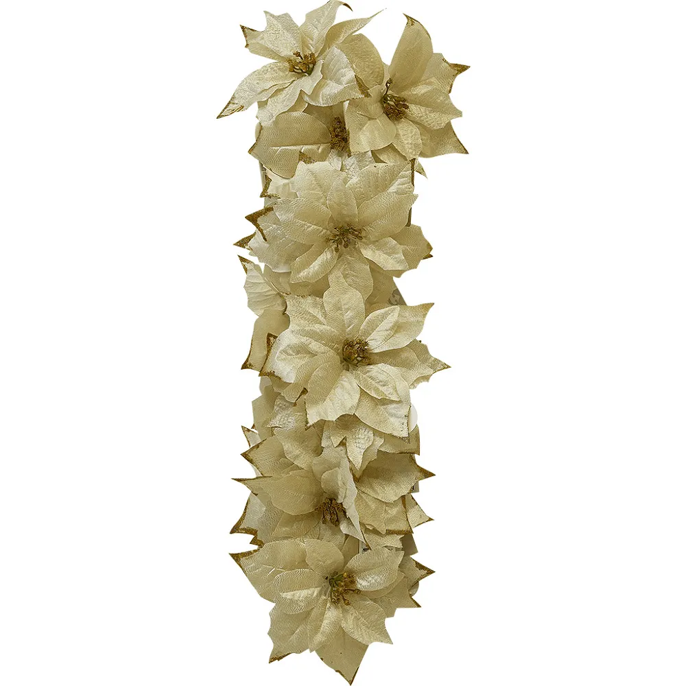 Ornament floare cu clama Carrefour, Auriu