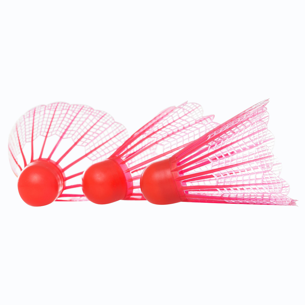 Set 3 fluturasi badminton Maxtar, plastic, Rosu