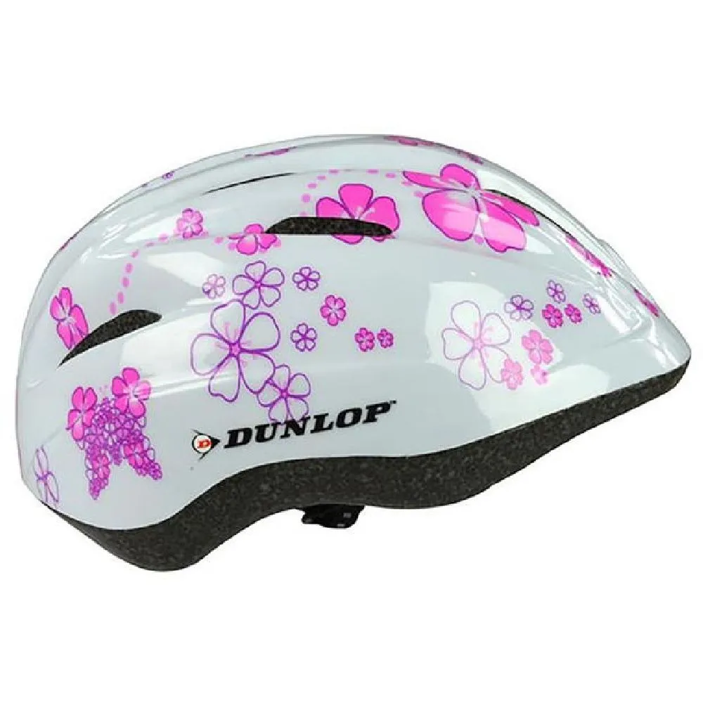 Casca de bicicleta pentru copii Dunlop, plastic/material textil/poliuretan, 48-52 cm, Alb