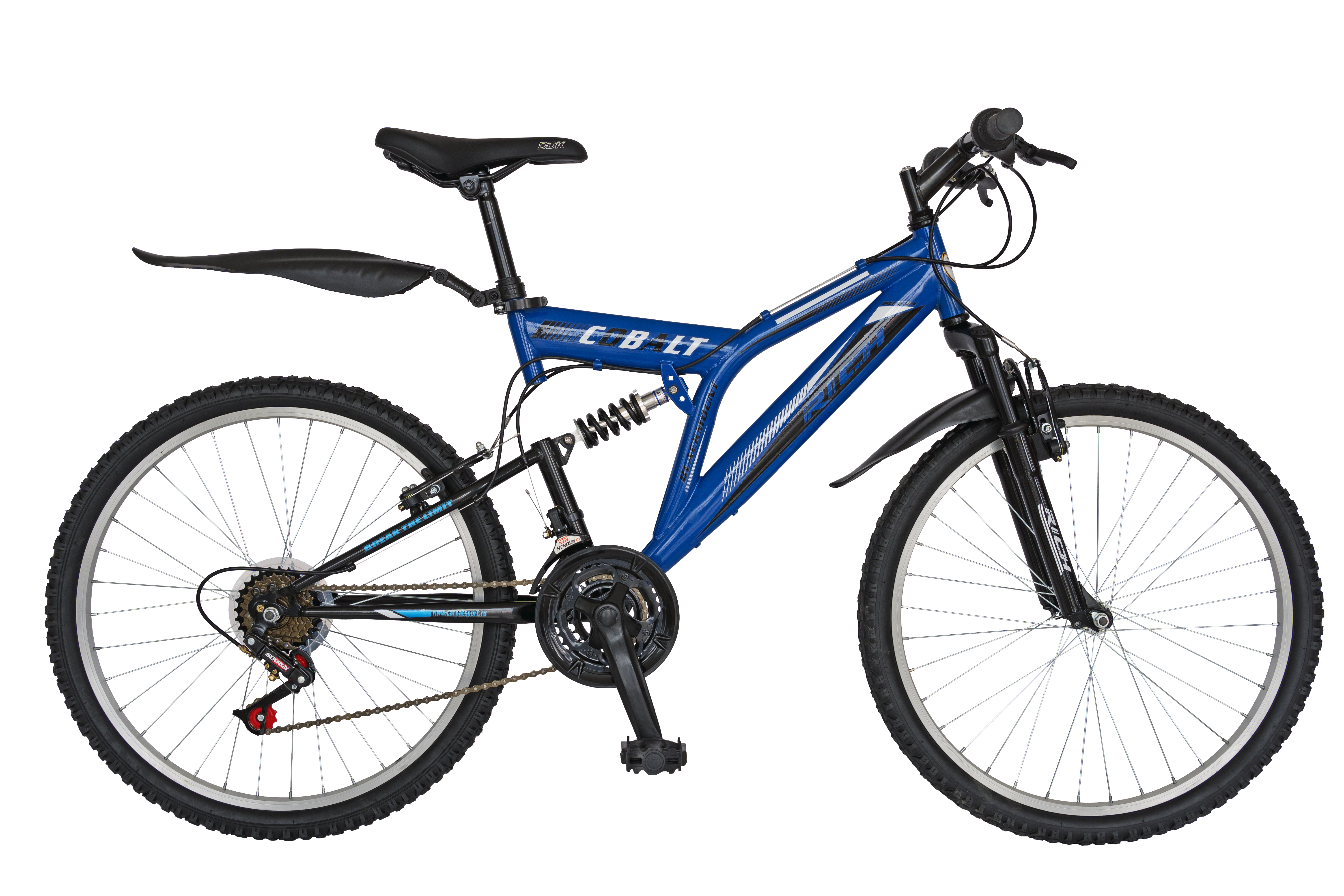 Bicicleta MTB Full Suspension R2649A albastru/negru, Rich