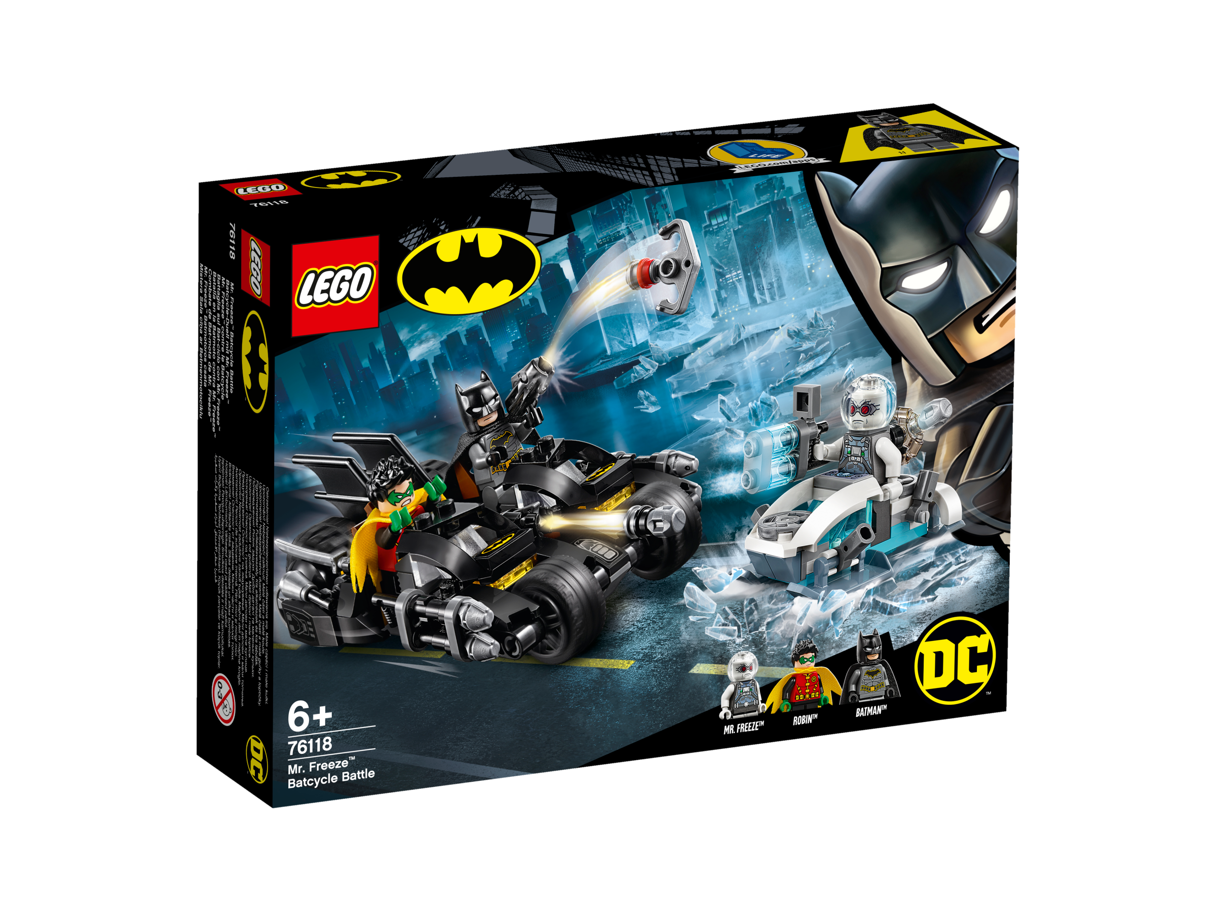 LEGO Avengers - Mr. Freeze in batalia pe batcycle 76118