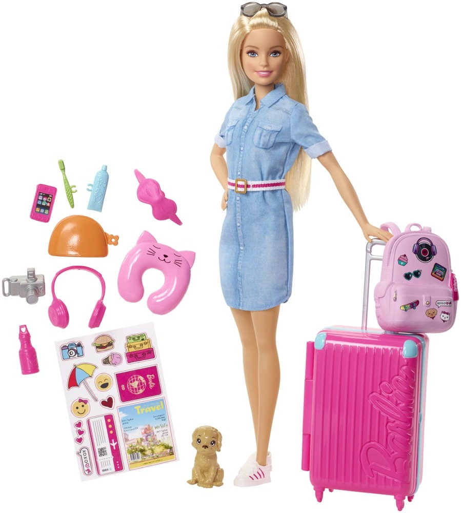 Papusa Barbie Travel, plastic, Multicolor