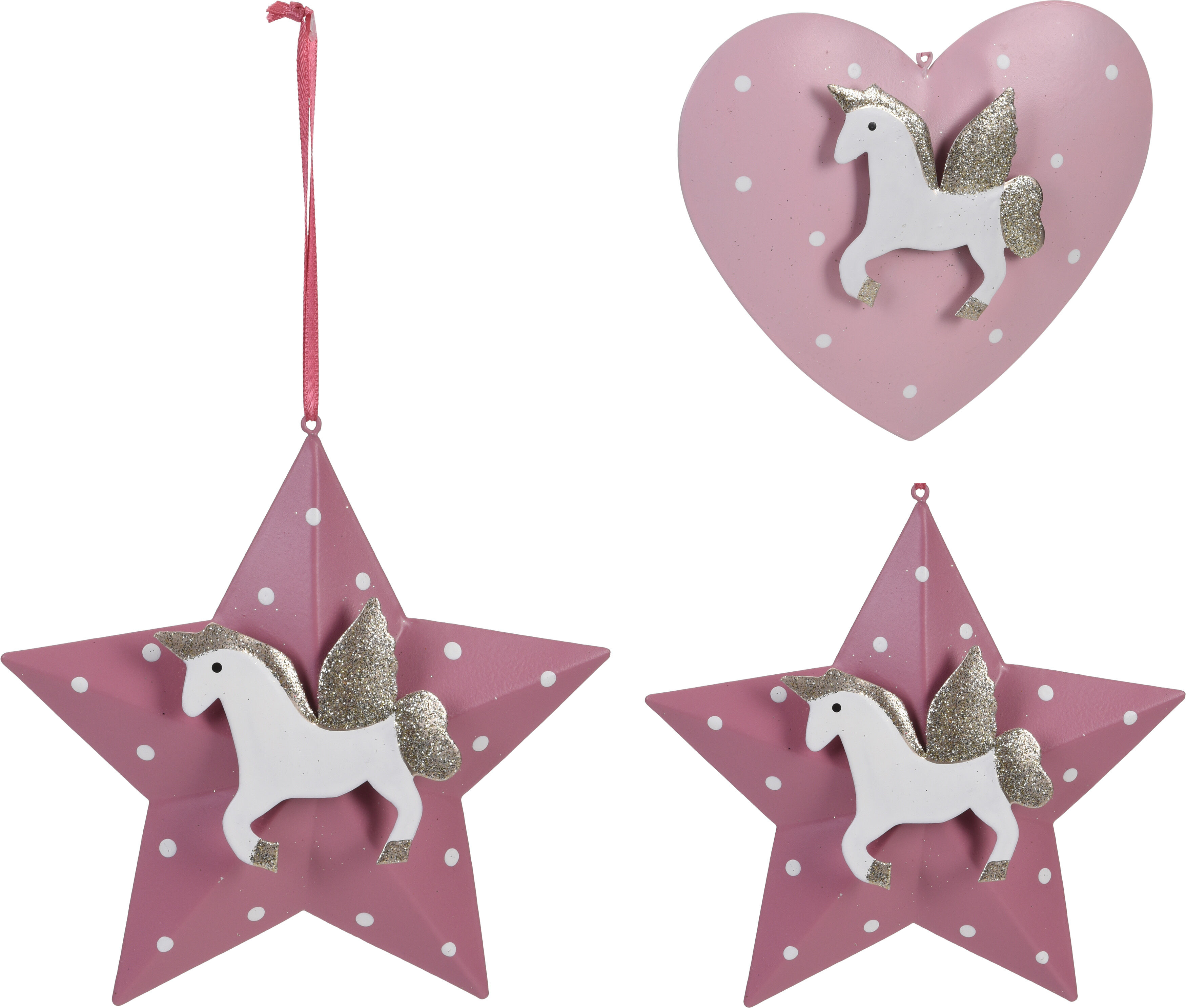 Ornament unicorn din metal, 3D
