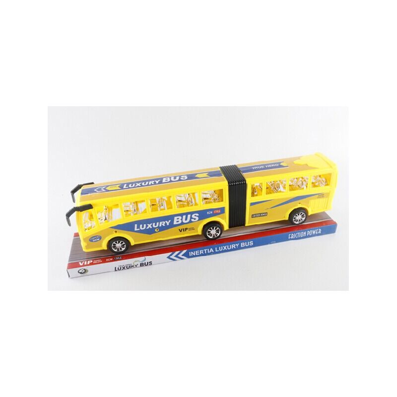 Autobuz cu burduf, 14x49.5x11 cm, plastic, Galben
