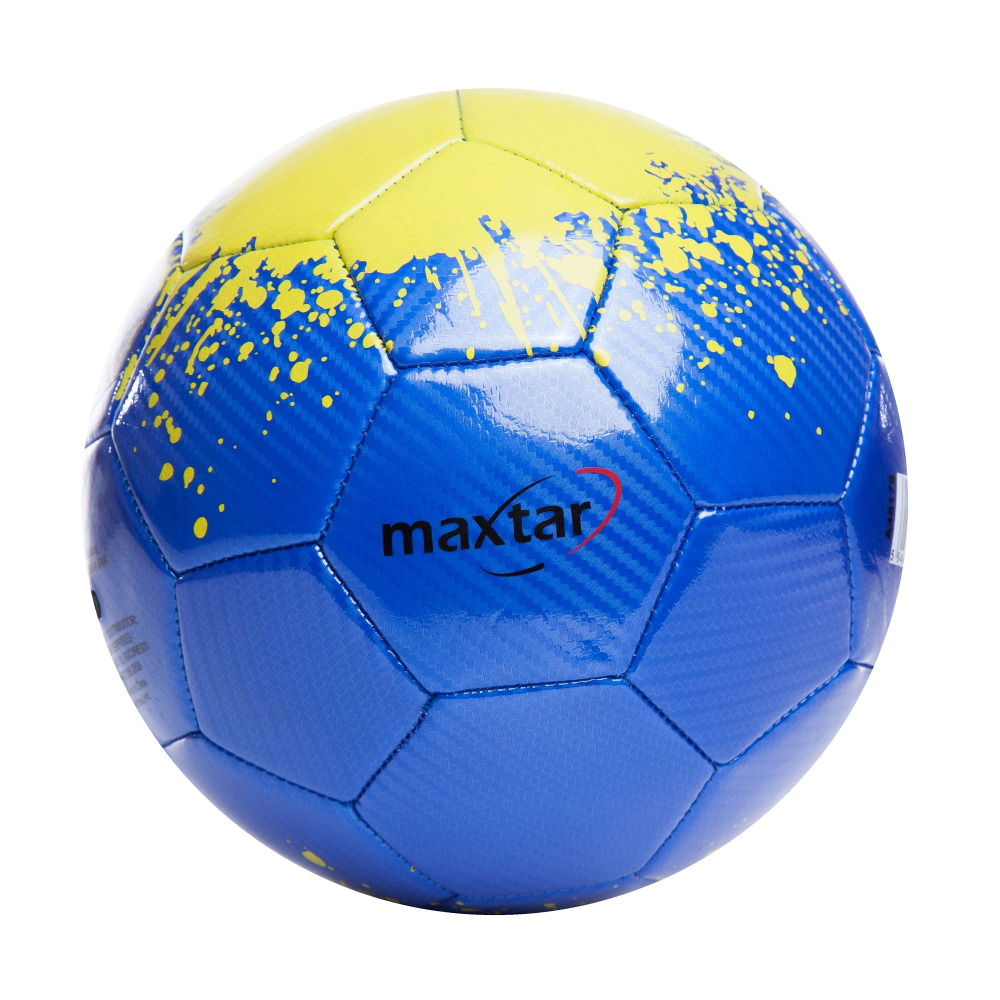 Minge fotbal Maxtar, PVC/cauciuc, marimea 5, Albastru/Galben