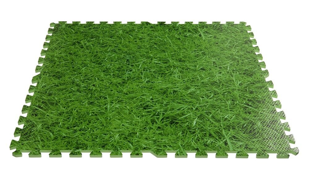Covorul imitatie iarba pentru protectia piscinei Carrefour, 81x81x1 cm, Verde