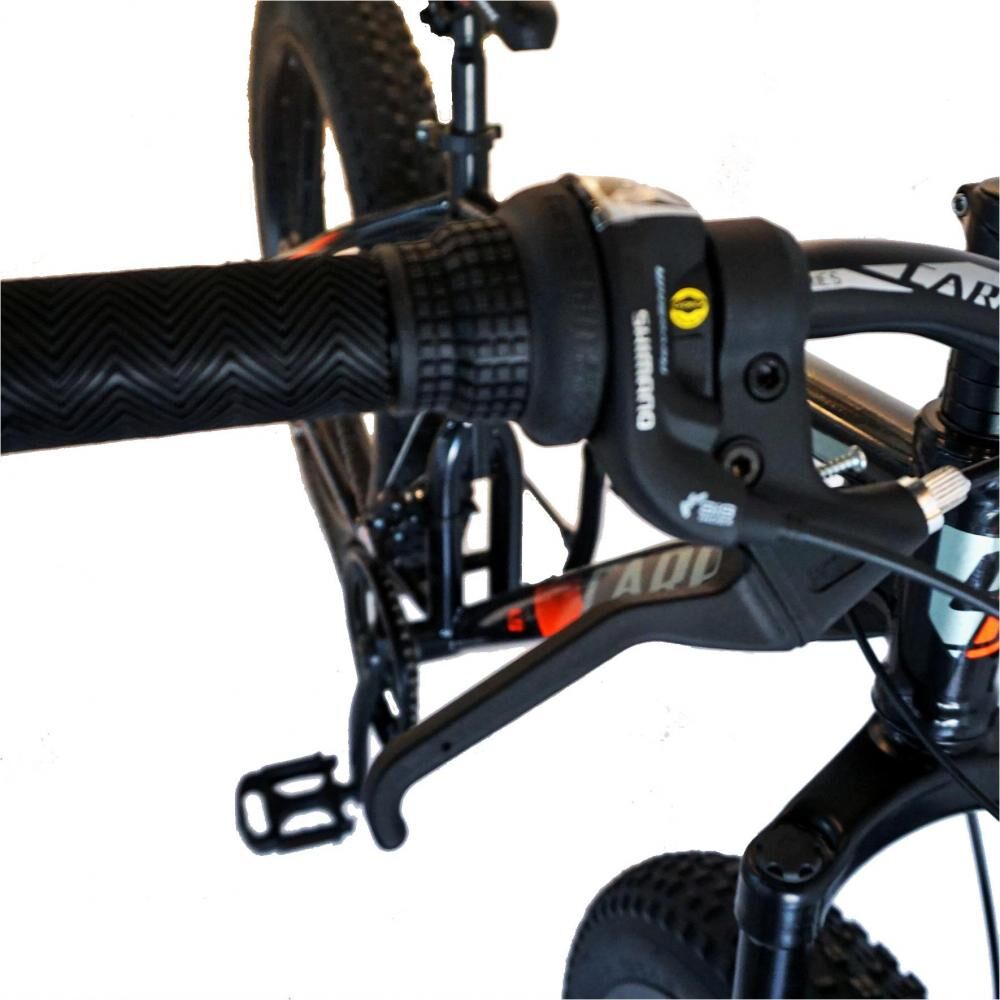 Bicicleta Fat Bike CARPAT Hercules 26 inch C2619B, cadru otel, frane mecanice disc, transmisie SHIMANO 18 viteze, culoare gri/portocaliu