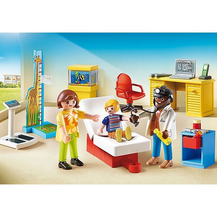 Jucarie Playmobil Set cabinetul pediatrului, plastic, 18.7 x 14.2 x 7.2 cm, Multicolor