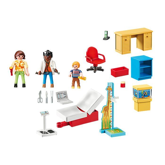 Jucarie Playmobil Set cabinetul pediatrului, plastic, 18.7 x 14.2 x 7.2 cm, Multicolor
