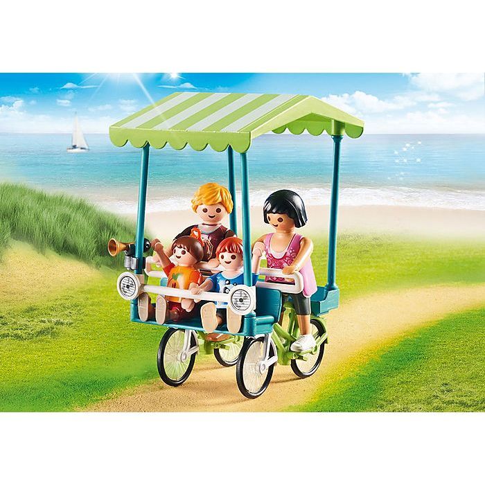 Jucarie Playmobil Bicicleta de familie, plastic, 18.7 x 14.2 x 7.2 cm, Multicolor