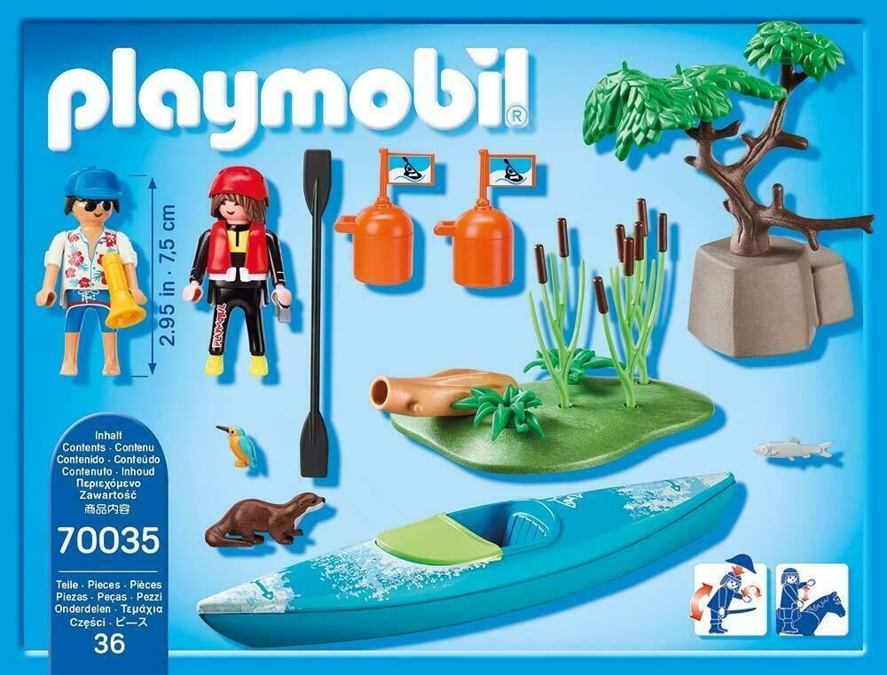 Jucarie Playmobil Set aventura cu caiac, plastic, 18.7 x 14.2 x 7.2 cm, Multicolor