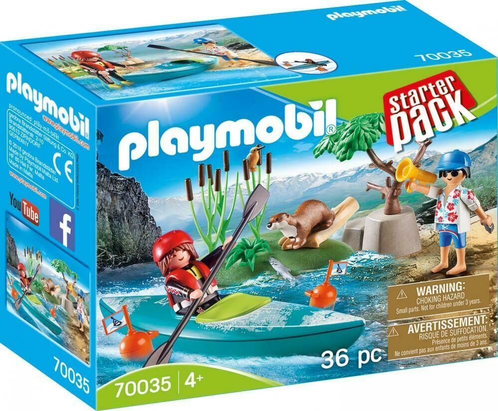 Jucarie Playmobil Set aventura cu caiac, plastic, 18.7 x 14.2 x 7.2 cm, Multicolor