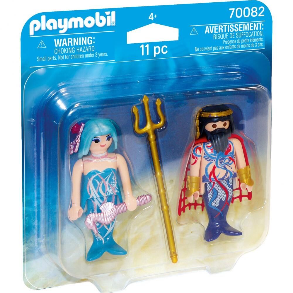 Jucarie Playmobil Set 2 figurine Regele marii si sirena, plastic, 15 x 15 x 4 cm, Multicolor