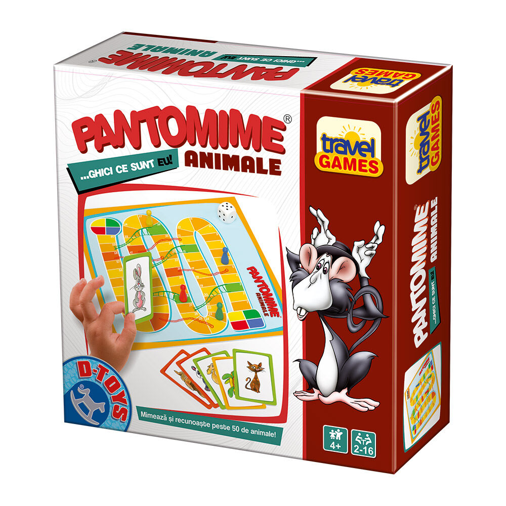 Joc de societate Travel Games Pantomime animale, D-toys