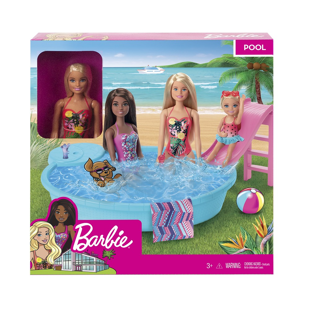 Set de joaca Papusa Barbie cu piscina